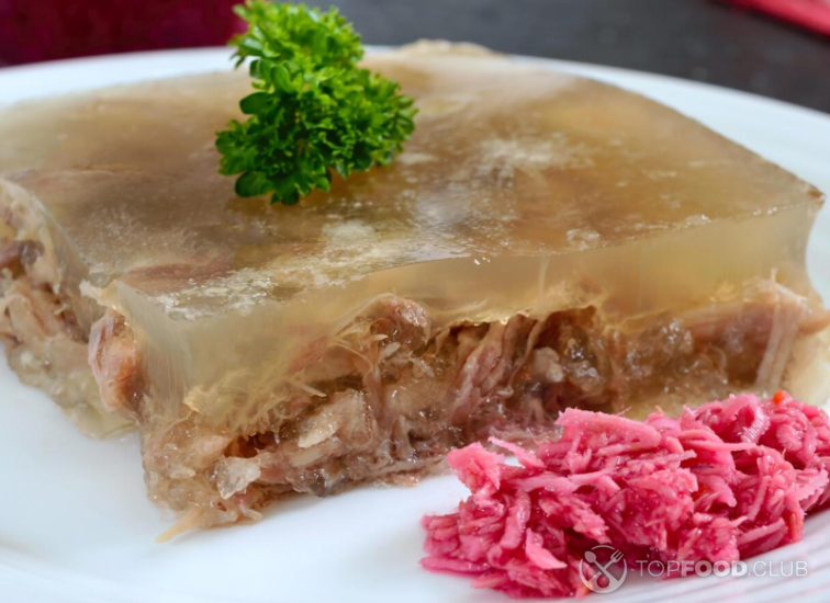 Холодец из курицы с желатином и хреном